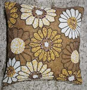 Cheap Embroidered Beaded Pillow Cover for Bohemian Home Interiors Sofa Styling, Bedroom Decoration and Traditional Living Space - Product Image 6