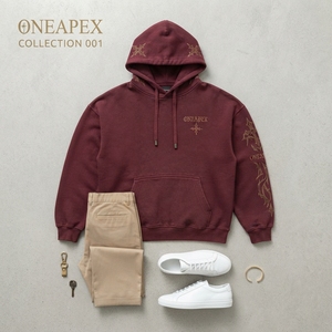 <b>Men's</b> <b>Burgundy</b> Embroidered <b>Hoodie</b> Premium Cotton Fleece Pullover Streetwear Sweatshirt Custom Logo Wholesale Fashion - Product Image 6