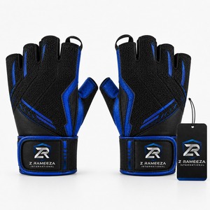 Guantes de Gimnasio Transpirables Antideslizantes con Almohadilla de Gel, para Fisicoculturismo y Levantamiento de Pesas, Unisex, Acrílico/Algodón Elástico, Medios Dedos, Protección UV - Product Image 5