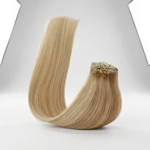 Extensiones de Cabello Humano Remy Weft, Cabello Indio Liso Natural Negro/Color Personalizable, Peluca de Cabello Humano Rubio Natural Liso Largo Remy Weft - Product Image 1