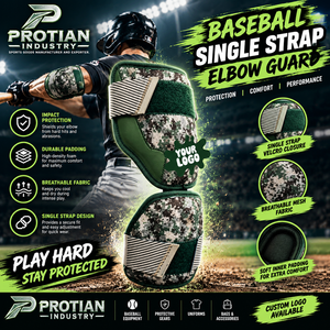 Protian Industry - Protector de Codo de Béisbol de Tela de Camuflaje con Correa Única, Equipo de Protección Deportiva de Fibra de Carbono ABS, Tallas Juveniles y para Adultos - Product Image 1