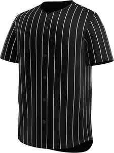 Men's Black <b>White</b> Solid Printed Baseball Jersey Short Sleeve <b>Button</b> Front Breathable Mesh Custom Team Name Regular Fit All - Product Image 2