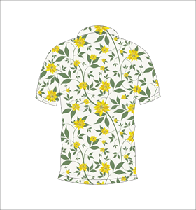 Camisa polo con estampado floral amarillo y blanco para hombre, camisa informal de manga corta a la moda de verano - Product Image 2