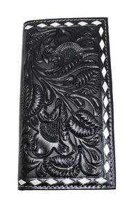 Cartera Unisex de Cuero Genuino Estilo Bohemio Premium, Diseño Artesanal con Cuentas a Rayas, Bloqueo RFID, Cierre de Cremallera, 4x8 Pulgadas - Product Image 2