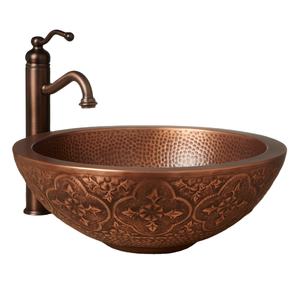 Lavabo de salle de bain ovale en laiton martelé de designer, bord festonné, de luxe, à poser sur comptoir, en métal de qualité supérieure - Product Image 2