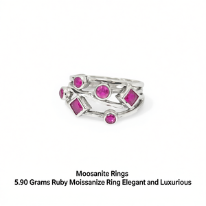 Bague en moissanite rubis de 5,90 grammes, élégante et luxueuse, catégorie de produits - Product Image 2