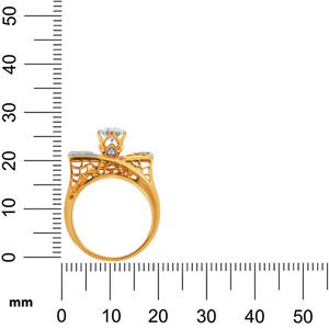 Anillo Solitario con Corte de Flecha en Forma de Corazón, Anillo de Compromiso de Diamante Solitario de Corte Brillante Redondo de Lujo con Filigrana Intrincada en Oro Amarillo - Product Image 5