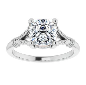 Bague Solitaire Moissanite Taille Coussin en Argent Sterling 925 Plaqué Or 18K, Sertissage à Griffes, Certifiée Luxe pour Fiançailles et Mariage - Product Image 1