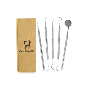 NEW Manual Dental <b>Tooth</b> Cleaning Kit Dentist <b>Scraper</b> Pick Tool Calculus Plaque Floss Remover 5 PC Stainless Steel CE Certified - Product Image 6
