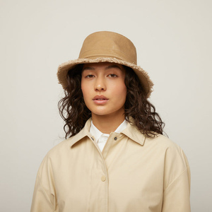 Sombrero de Lona Beige Estilo Nuevo con Bordes Deshilachados, Color Sólido, Unisex, Casual, para Primavera/Verano, 56-58CM, Sombrero de Mezclilla - Product Image 1