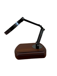Adjustable <b>Desk</b> Magnifying <b>Glass</b> with Wooden Base Metal Stand Reading Magnifier for Office Home Study Decor - Product Image 3