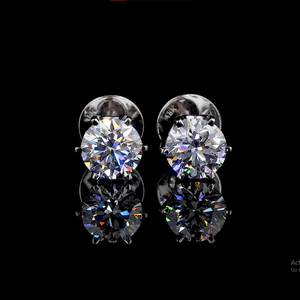 Pendientes de Diamante Cultivado en Laboratorio con Corte Redondo |   Pendientes Minimalistas con Diamantes para Uso Diario | Joyería de Diamantes al por Mayor OEM - Product Image 1