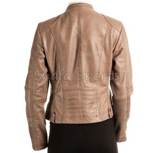 Veste Courte en Cuir Moderne pour Femme – Manteau Élégant Coupe Slim Tendance Style Motard pour l'Hiver - Product Image 4