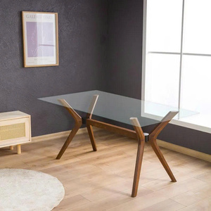 Pieds de table en bois de hêtre massif, base rectangulaire pour grandes tables à manger en bois - Product Image 2