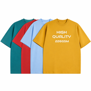 Nouveau T-shirt vierge en coton tricoté de haute qualité 226 g/m², coupe oversize, personnalisable pour broderie, unisexe, avec logo – Collection 2026 - Product Image 5
