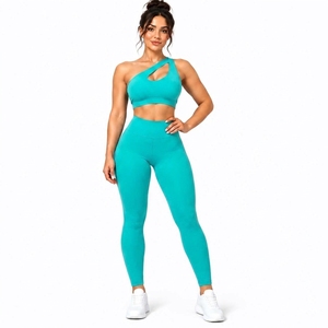 Nouvel ensemble 2 pièces pour femme : hauts de yoga, soutien-gorge de sport, leggings taille haute, soutien-gorge de sport extensible, tenue de sport - Product Image 1