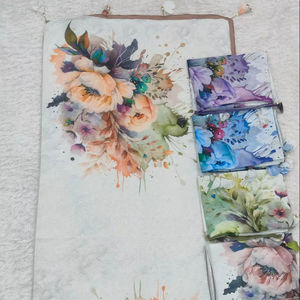 2026 Elegant Floral Print Cotton Hijab Set - Lightweight Summer Scarf with Tassels, Shimmer Finish, & Multi-Color Rose Patterns - Product Image 1