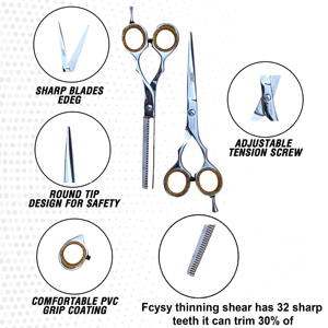 Professional <b>Barber</b> Thinning Shears <b>Set</b> Hairdressing Scissors for Hair Salon Scissor Cut Hair Cutting Tool Beauty Supply - Product Image 2