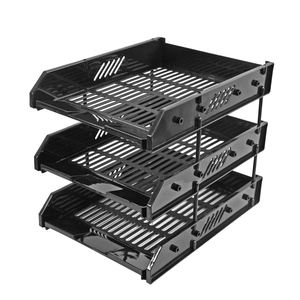 Organizador de Archivos de Plástico de 3 Niveles Foska, <span class=keywords><strong>Bandeja</strong></span> de Archivos de Escritorio de Buena Calidad, <span class=keywords><strong>Bandeja</strong></span> de <span class=keywords><strong>Documentos</strong></span> de Plástico - Product Image 1