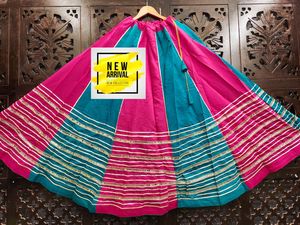 Chaniya de seda romana premium con tela para blusa de doble color y diseño Kali, ropa festiva Navratri para mujer - Product Image 5