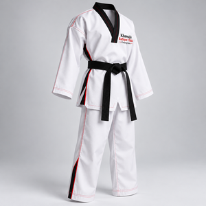Uniforme de Taekwondo para Adultos Khawaja Rafique Ullah Enterprises, Dobok con Cinturón Negro, Algodón Transpirable, Unisex, Precio al por Mayor, Personalizado - Product Image 2
