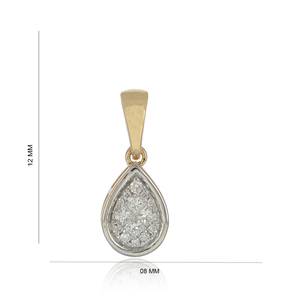 Pendentif minimaliste en or jaune 14 carats avec diamant naturel en forme de goutte d'eau, bijoux fins, vente en gros, cadeau pour la Saint-Valentin - Product Image 1