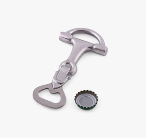 Ouvre-bouteille en forme de mors de cheval en métal, finition laiton argenté, fait main, accessoire de bar, outil de cuisine, accessoire de table, cadeau, décoration - Product Image 1
