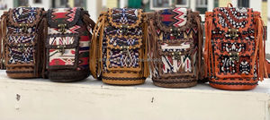 Réel Fait À La Main En Cuir Jacquard Élégant Look Vintage Sac À Dos - Product Image 6