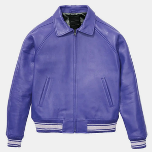 Men's Genuine <b>Leather</b> Windproof <b>Jacket</b> with Turn-Down Collar and Zipper Closure <b>Winter</b> High Street Style - Product Image 6