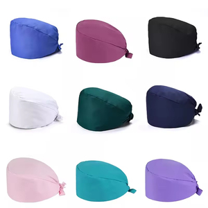 Adjustable Tie Back Hospital Scrub Cap Nurse Doctor <b>Hat</b> Built In Sweat Absorbing <b>Band</b> Side Loops for Face Mask Straps Headwear - Product Image 2