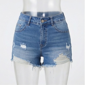 Shorts en jean pour femmes, vêtements décontractés à la mode, nouveau style, shorts taille haute pour femmes, bas de tenue d'été, couleur personnalisée, style tendance streetwear - Product Image 1