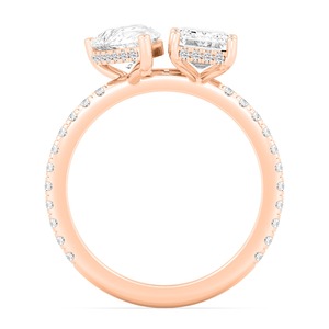 Anillo de Compromiso Sofisticado con Diamante Radiante y Redondo Creado en Laboratorio, en Oro Rosa de 10K, 5.68 CTW, para Mujer - Product Image 2