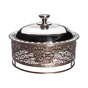 Stainless Steel Eco-Friendly Luxury Design Chafing Dish Glass Metal Lid Buffet <b>Food</b> Warmer Catering <b>Server</b> for Wedding Party - Product Image 4