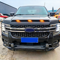 Déflecteur de capot avant avec LED, protection de capot avant, pare-insectes pour Ford Ranger T9 2023 4X4 Pickup, accessoires extérieurs