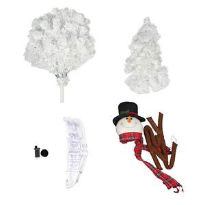 Sapin de Noël en forme de bonhomme de neige de 4 pieds avec 100 lumières LED pré-éclairées - Product Image 6