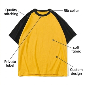 Camisetas Extra Grandes Lisas con Logotipo Personalizado, 100% Algodón para Hombre, Estampado Informal, Manga Raglán Tejida, Camiseta Personalizada a la Moda - Product Image 5