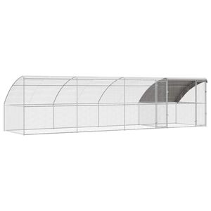 Cage à poulets argentée, ensemble de 4 pièces, 314,96 x 78,74 x 78,74 pouces, cages pour animaux - Product Image 2