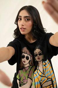 เสื้อยืดพิมพ์ลายทันสมัยสำหรับผู้หญิงเสื้อยืดทรงหลวมระบายอากาศได้ดีพิมพ์ลายเสื้อผ้าสไตล์สตรีทแวร์ - Product Image 3
