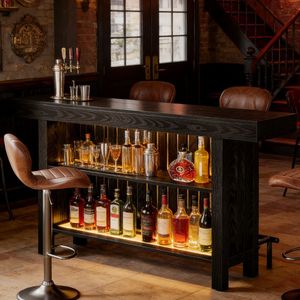 Tavolo Alto da Bar per Interni ed Esterni, Base Pieghevole per Casa e Feste - Product Image 1