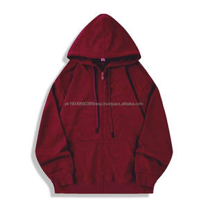 Sweat-shirt à capuche zippé en velours polaire chaud, décontracté, surdimensionné, personnalisé avec logo, pour hommes et femmes - Product Image 6