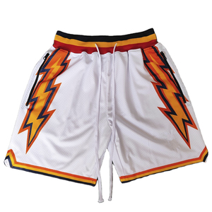 <b>Men's</b> White Solid Color Casual Mid Waist Drawstring Closure Breathable Eco-Friendly Polyester Front Logo <b>Shorts</b> with <b>Zip</b> <b>Pockets</b> - Product Image 4