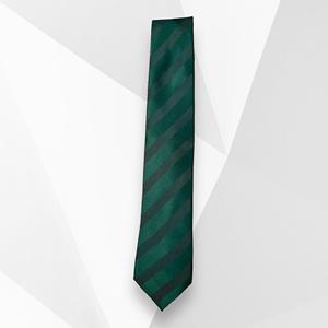 Cravate durable en polyester vert bouteille à rayures en matériau de haute qualité - Product Image 1