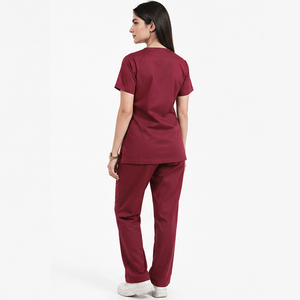 Uniforme de Enfermería Personalizado para Mujer, Traje Médico, Tela Elástica, Conjunto de Pantalones y Blusa con Cuello en V para Hospital, Clínica y Servicios de Salud - Product Image 4