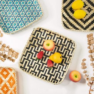 Square bamboo tray for decorating <b>home</b> wall & serving best selling eco-friendly fiber trays - Product Image 3