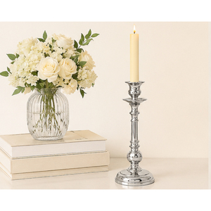 Vintage <b>Silver</b> Metal <b>Candlestick</b> Holder Elegant Taper Candle Stand for Wedding Centerpieces Christmas Home Decor and Hotel Use - Product Image 2