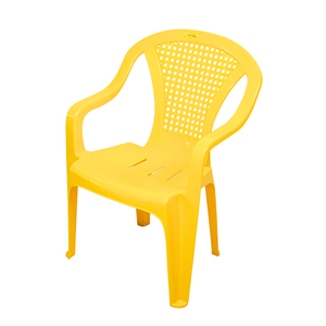 Glossy Multicolor PP Plastic Modern Armchair Breathable Perforated Backrest Lightweight <b>Chair</b> Armrests for School <b>Kitchen</b> Use - Product Image 2