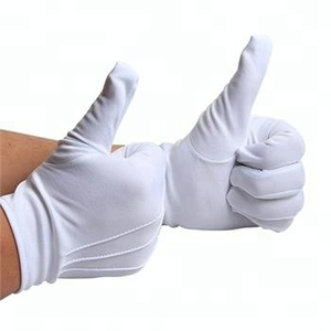 White Coin Jewelry Silver Soft Personalized Working Etiquette <b>Gloves</b> Cotton <b>Gloves</b> for Ceremony and Industry - Product Image 1