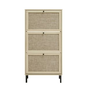 Scarpiera Moderna Autoportante a 3 Ante in Rattan, Organizzatore in Bambù per l'Ingresso di Casa - Product Image 6