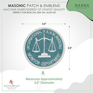 Parche Bordado Internacional de la Francmasonería, Diseñado para Chaquetas o Camisas - Product Image 3