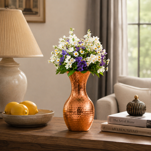 Handcrafted Hammered <b>Copper</b> Flower <b>Vase</b> Decorative Metal <b>Vase</b> for Home Decor Table Centerpiece Floral Arrangement Wedding Event - Product Image 3